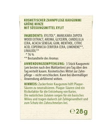 Birkengold Nature Disch Calition Chumpory - Green Mint | Plastic-Free Sugar-Free Natural Chicle | 12 Pieces | Certified Natural Cosmetics - Buy Online on GoSupps.com