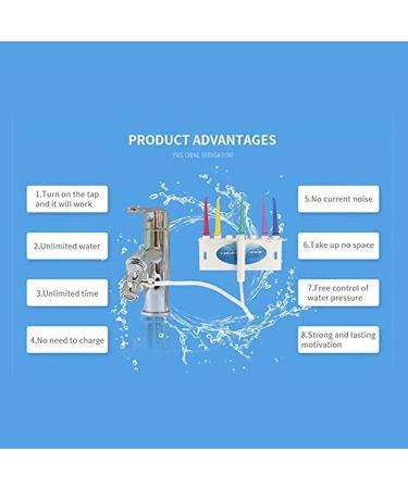 Water Flosser for Family Use - 5 Color Jet Tips Non-Electric Oral Irrigator & Dental Care Solution - Buy Online on GoSupps.com
