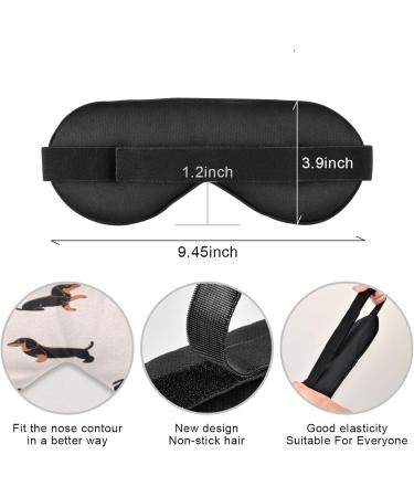 Cute Dachshund Breathable Eye Mask | Sleep Cover for Summer | Elastic Contoured Blindfold for Men & Women | Ideal for Travel - Buy Online on GoSupps.com