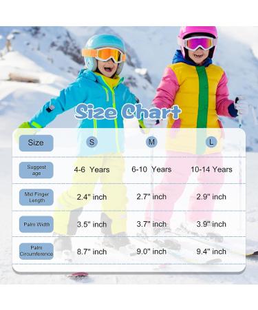 Zando Kids Winter Ski Gloves | Waterproof Snowboard Gloves for Boys Girls | Medium (6-10 years) | Rose Pink - Buy Online on GoSupps.com