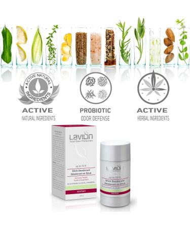 LAVILIN Underarm Deodorant Stick For Women - 72 Hour Protection - The Ultimate and Different Way to Prevent Unpleasant Odors Alcohol Paraben and Aluminum Free - Cruelty-Free - Kind to your Skin - Buy Online on GoSupps.com