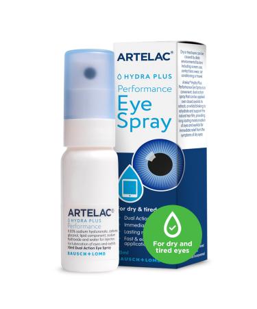Artelac Dry Eye Spray Hydra Plus Performance Dry Eyes Treatment Immediate Relief Eye Spray for Tired & Dry Eyes Preservative Free Mist Eye Allergy Relief Works with Blepharitis Treatment 10ml