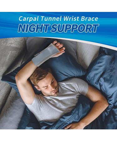 Carpal Tunnel Wrist Brace - Adjustable Splint for Pain Relief & Night Support | Large Right Hand Support for Men & Women - Buy Online on GoSupps.com