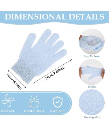 Sibba Double-Sided Microfiber Shower Peeling Gloves - Natural Luffa Bathing Hand Shoes for Adults & Children - Removes Dead Skin - 1 Pair Blue - Buy Online on GoSupps.com