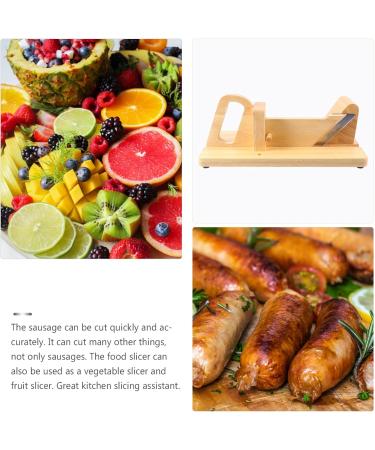 HOLIDYOYO 1pc Ham Cut Sausage Sausage Bratwurst Kitchen Cutting Tool Ham Guillotine Ground Sausage Italian Wood Sausage Metal Cutters Chopper Wooden Hot Dog - Buy Online on GoSupps.com