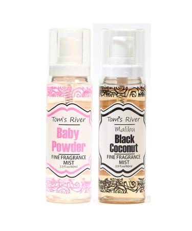 Infinix Fine Fragrance Mist Set - Baby Fresh Powder & Black Coconut - 2 fl oz/60ml (Pack of 2) - Long-Lasting Body Spray for Daily Use - Gentle Perfume for Men & Women Elegant and Affordable Fragrance