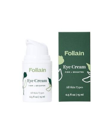 Follain Eye Cream: Firm + Brighten | for Dark Circles and Puffiness Helps Improve Look of Fine Lines Wrinkles Under-Eye Bags Vitamin C & Caffeine Firming & Hydrating Gel Cruelty Free 0.5 fl oz