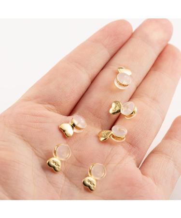 6PCS Heart Silicone Earring Lifters - Hypoallergenic 14K Gold Plated Backs for Heavy Earrings - Buy Online on GoSupps.com