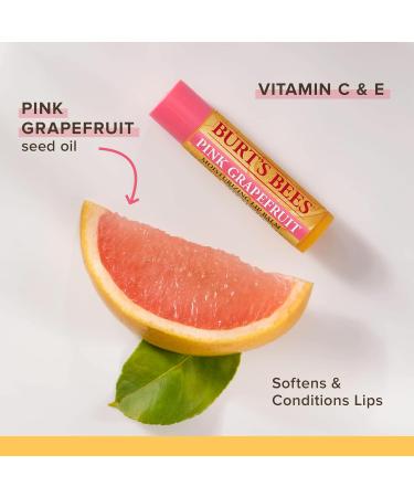 Buy Burt's Bees 100% Natural Pink Grapefruit Lip Balm - Moisturizing Beeswax & Fruit Extracts - International Shipping Available - Buy Online on GoSupps.com