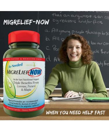 MigreLief-Now: Fast Acting Formula for Migraine & Headache Relief - 60 Vegetarian Capsules - Buy Online on GoSupps.com