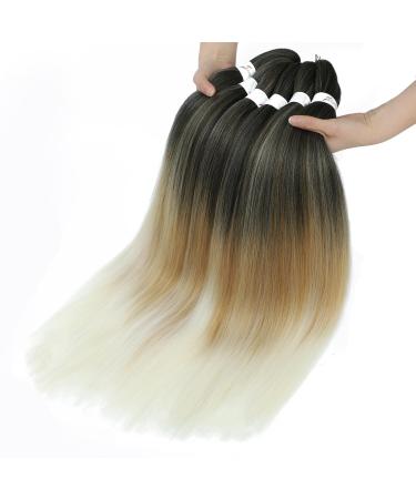 Xusuperb 30-inch Ombre Blonde Pre-Stretched Braiding Hair - 6 Packs Kanekalon Synthetic Extensions for Knotless Braids (T1B/27/613) - Buy Online on GoSupps.com