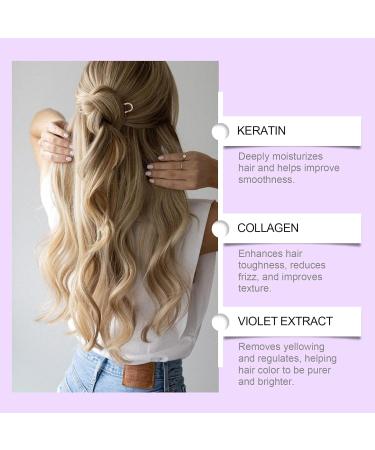 QPHRYBMW Purple Hair Mask Keratin Conditioner Repairs & Nourishes for Bleached & Brassy Hair Eliminates Yellow Tones Deep Conditioner for Color Treated Hair - Buy Online on GoSupps.com