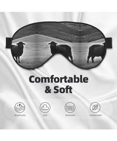 Cute Sheep Lamb Print Sleep Mask | Unisex Double-Sided Eye Mask for Sound Sleep & Skin Care - Buy Online on GoSupps.com