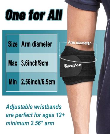 Seektop Elbow Brace - Adjustable Compression Support for Tennis Elbow Tendonitis Pain Relief - for Men & Women - Counterforce Strap for Golfers & GYM - 1 Black - Buy Online on GoSupps.com