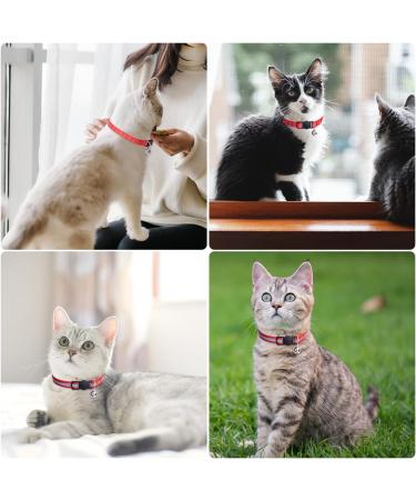 Nobleza Reflective Cat Collars with Bell Quick Release Safety Buckle Kitten Collar Adjustable 20-30cm Suitable for All Girl Boy Cats Kitten Pet (2 Pack Red) - Buy Online on GoSupps.com