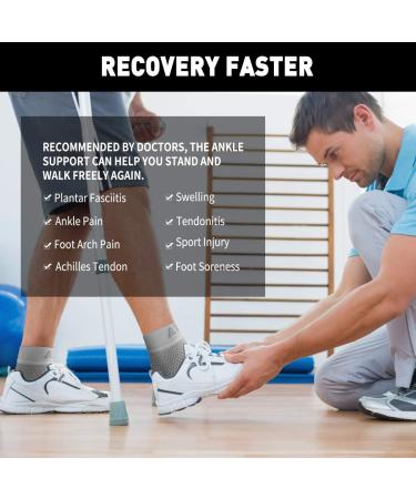 Plantar Fasciitis Socks with Arch Support - Grey (2 Pairs) | Pain Relief Compression Sleeves for Arthritis | Sports Ankle Supports for Men and Women - Buy Online on GoSupps.com