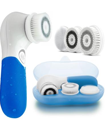 LAVO Facial Cleansing Brush - Electric Spin Scrubber and Exfoliator for Face - Scrub Skin - Exfoliating Cleanser Blue/White