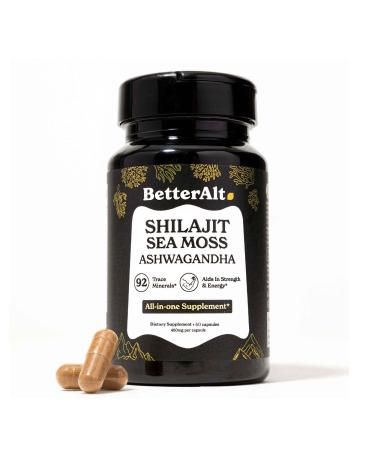 8800mg Shilajit Maca Root Ginkgo Biloba Sea Moss Ashwagandha Panax Ginseng Safed Musli & Zinc| Boost Stamina & Energy 120 Capsules| 95 + minerals| All in One Herbal Supplement for Men & Women All In One -Pack of 1