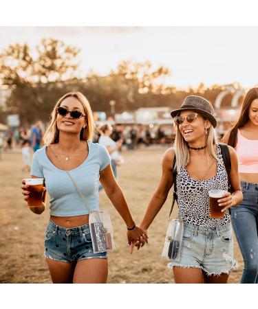 Set of 2 Clear Glitter Stadium Approved Crossbody Bags - Transparent PVC Side Wallet for Women, Men, and Girls - Perfect for Sporting Events, Concerts, and School - Buy Online on GoSupps.com