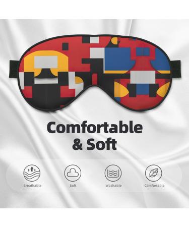 Unisex Sleep Eye Mask - Red Yellow Blue Black Print | Soft Comfort Eye Shade for Travel Yoga & Shift Work - Buy Online on GoSupps.com