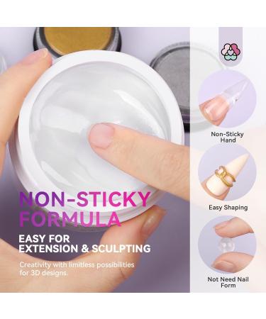  Saviland SAVILAND 3D Nail Gel 60g Solid Sculpture 3D Builder Gel with Chrome Powder Gold and Silver Sculpting Brush Multifunctional Clear Sculpting Nail Glue for DIY Nail Design - Buy Online on GoSupps.com