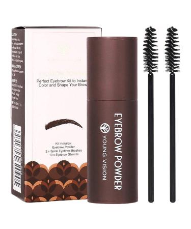 Eybrow stamp set eyebrow stamp set for natural eyebrows long-lasting eyebrow tinge set fine texture with sponge head against sweating for drawing the eyebrows MFJS light brown