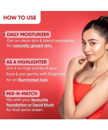 MENT Strawberry Dew Strobe Cream - Radiance Moisturizer & Highlighter for Instant Glow | Hydrating Skin Cream for Women & Men | 30ml - Buy Online on GoSupps.com
