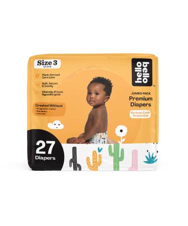 Hello Bello Baby Diapers - Size 3- Cactus - Pack of 27 Cactus 1 Count (Pack of 27)