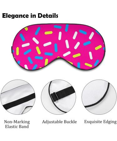 Rainbow Colours Sprinkles Pink Sleep Mask | Soft Comfortable Eye Mask with Adjustable Strap | Perfect for Travel & Sleep for All Ages - Buy Online on GoSupps.com