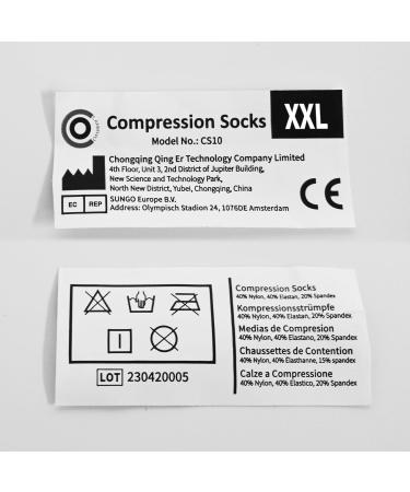 Cambivo Compression Stockings for Men & Women 2 Pairs of Compression Socks for Running Sports Travel & Cycling - L-XL Black & Blue - Buy Online on GoSupps.com