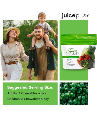 JuicePlus+ Vegetable Blend Soft Chews (Chewables) - Delicious Vegan Gummies with 11 Nutrient-Rich Vegetables for Daily Wellness! Boost Intake of Vitamins & More - For Kids & Adults - (1-mo, 30 Chews) - Buy Online on GoSupps.com
