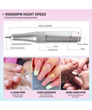 LimeGirl Electric Nail Drill - Professional Acrylic Nail Kit Portable 13-in-1 Polishing Set 45000RPM - 2024 Upgrade (Pink) | Ship Internationally - Buy Online on GoSupps.com