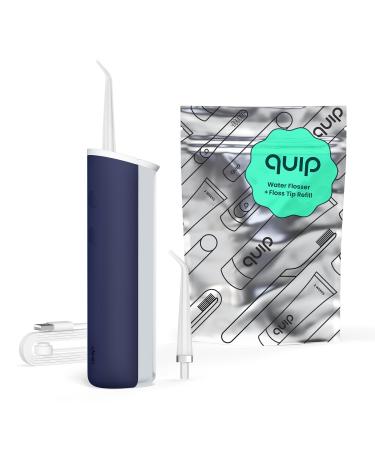 quip Water Flosser with Replacement Tip - Cordless Water Flosser with Adjustable Pressure - Teeth Cleaner Pick with 360 Degree Rotating Replaceable Tip Rechargeable Water Dental Pick - Midnight Blue