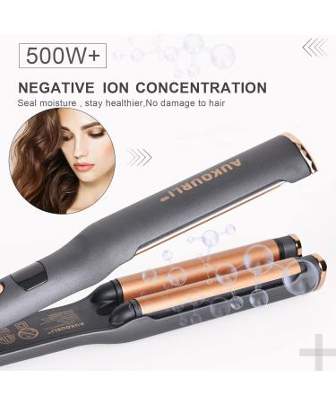 5 in 1 Ceramic Curling Iron Wand Set - Hair Crimper Straightener & Curler with Adjustable Temperature - Perfect for All Hair Types - Buy Online on GoSupps.com