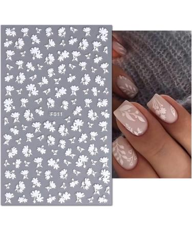 JMEOWIO 9 Sheets Spring White Flower Nail Art Stickers Decals Self-Adhesive Summer Floral Nail Supplies Nail Art Design Decoration Accessories - Buy Online on GoSupps.com