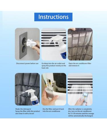 AC Cleaner - 500ml Household AC Stain Remover Spray Air Conditioner Stain Remover Heavy Duty Detergent Cleaning Solution Multipurpose Cleaner Rowces - Buy Online on GoSupps.com