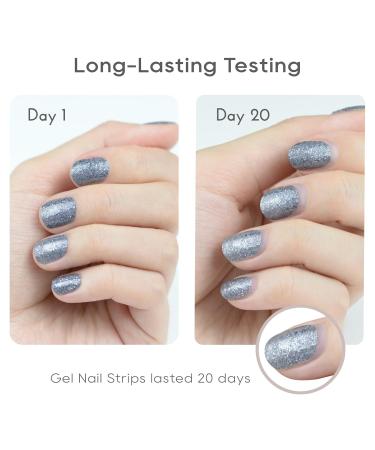 Buy Semi Cured Gel Nail Strips - Long Lasting Nail Polish Stickers with UV Light | 20 Salon Quality Wraps - Bunch of Dry Rose - Buy Online on GoSupps.com