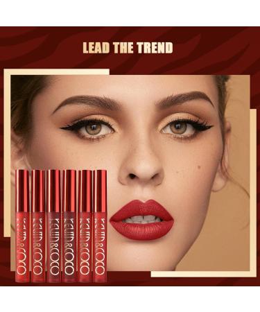 Lip Gloss Matte StickNonstick 6color longlasting matte liquid lipstick Lip Plumper Makeup Set Kit Waterproof Velvet Lip Gloss Set for Girls Women Purble - Buy Online on GoSupps.com