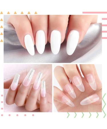 Acrylic Nail Kit White Clear Pink Acrylic Powder and Liquid Set Manicure Tools Decorations Glitter Powder False Nail Tips for Nails Salon Home DIY - Buy Online on GoSupps.com