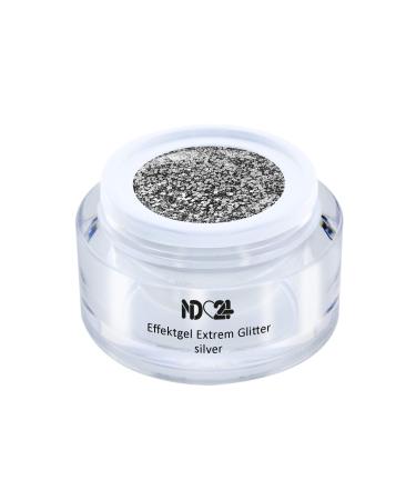 Uv Led Effect Gel Extreme Glitter Silver - Silver - Studio Quality - Made In Germany - 5ml
