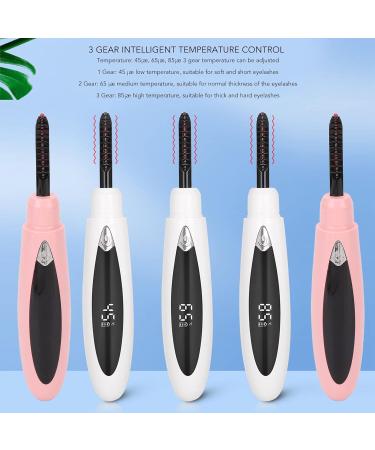 Heatedh Curler with 3 Gear Temperature Adjustment Built-in Battery LED Display Fits Lashes Use Mascara (White) - Buy Online on GoSupps.com