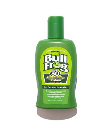 Bullfrog Sunscreen Amphibious Lotion SPF 50 | Oxybenzone & Octinoxate Free | Broad Spectrum Moisturizing UVA/UVB  5oz