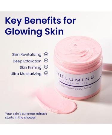 Relumins Premium Summer Body Scrub with Glutathione Rosehip & Sea Salt Hydrating Exfoliating Scrub for Smooth Radiant Beach-Ready Skin Self-Care Routine Gentle Moisturizing Formula 400ml 1 Tub - Buy Online on GoSupps.com