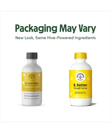 Beekeeper's Naturals B. Soothed Cough Syrup 4 fl oz - Natural Relief & Soothing Formula - Buy Online on GoSupps.com