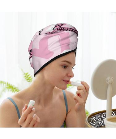 Microfiber Hair Drying Cap - Eiffel Tower & Butterflies Design | Soft Absorbent Quick Dry Towel Wrap for Curly Long & Thick Hair - Buy Online on GoSupps.com