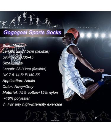 Slip-Proof Football Socks for Men & Women | Anti-Slip Grip Socks for Rugby Basketball Yoga Hiking & Running | Navy 3-Pack - Buy Online on GoSupps.com