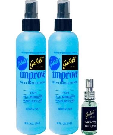 Improve Gabel s Styling Lotion Hair Spray Quick Set Blue (2_8oz) and Green(1_1oz)