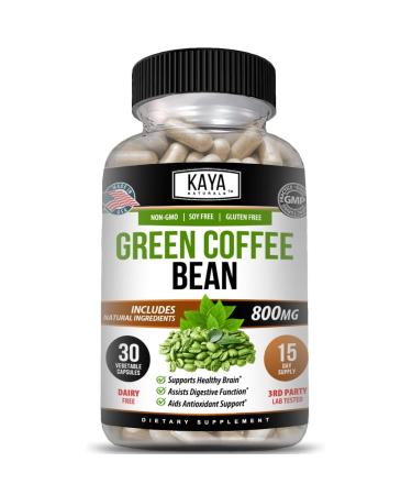 Kaya Naturals Green Coffee Bean Extract - Non-GMO Gluten-Free Supplement (30 Count (Pack of 1)