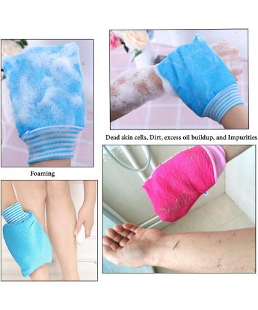 LissomPlume Blue Exfoliating Shower Gloves | Pore-Deep Body Peeling | 24cm x 13cm | International Shipping - Buy Online on GoSupps.com
