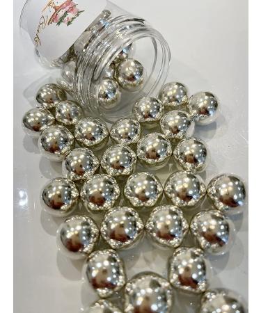 20mm Extra Large Shimmer Chocolate Balls Edible Cupcake Cake Topper Sprinkles (Metallic Silver Small Tub) Metallic Silver Small Tub - Buy Online on GoSupps.com